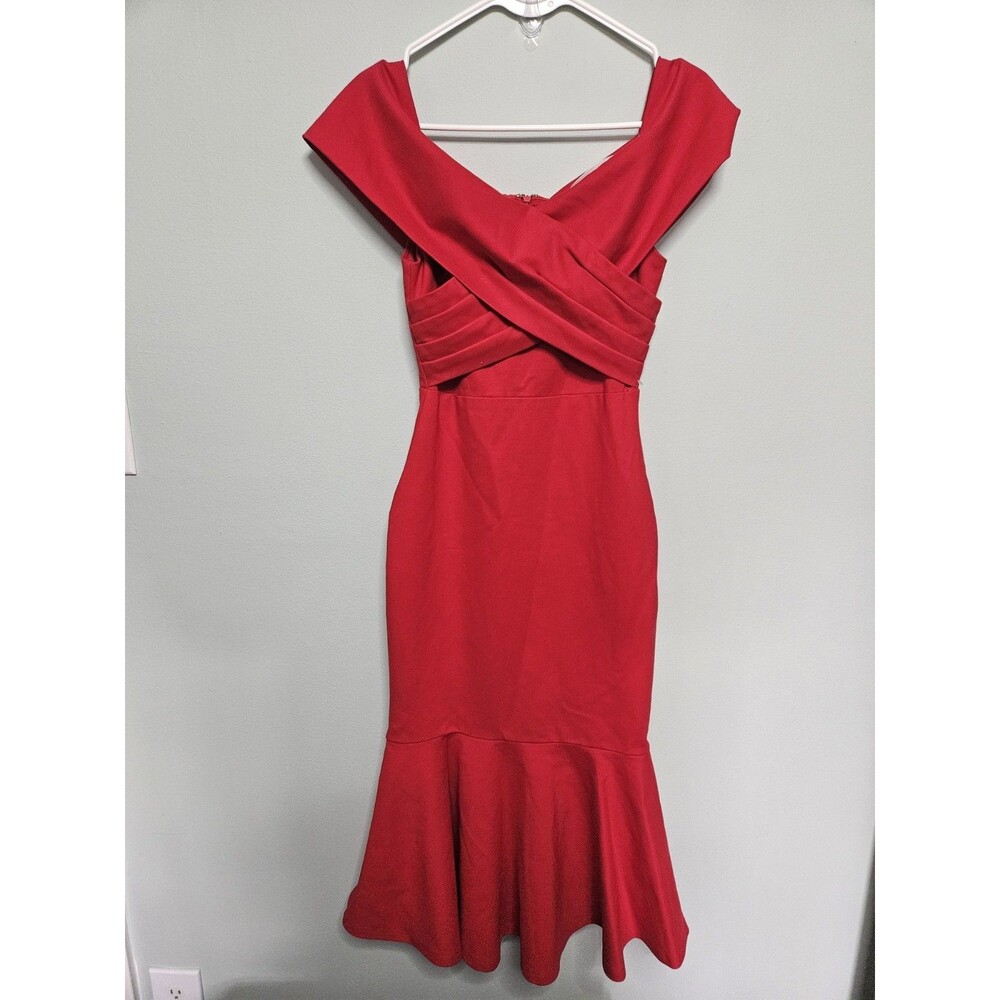 Petal & Pup Red Off-Shoulder Midi Dress